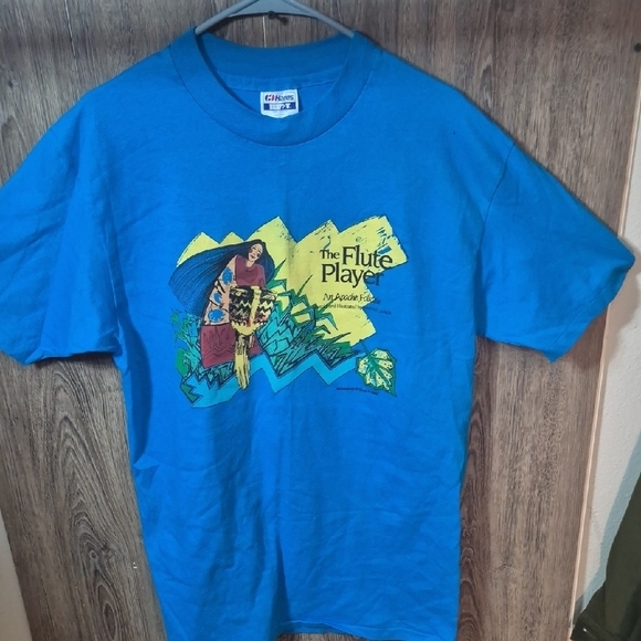 Hanes Other - Hanes Single Stitch 1989 Blue Graphic Tee - Short Sleeve